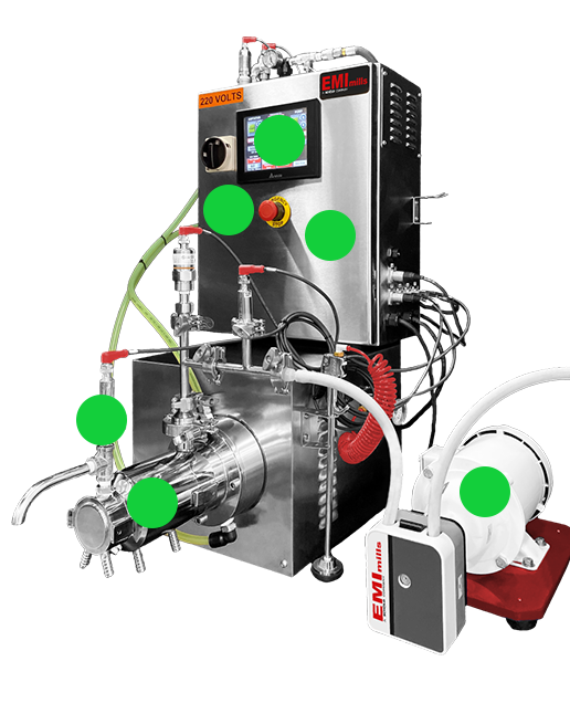 lab bead mill features - pilot mill with pump